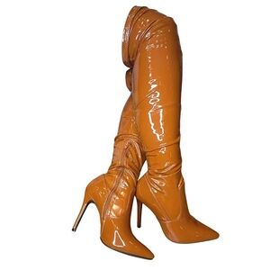 Rouge! Orange Heeled Boots
